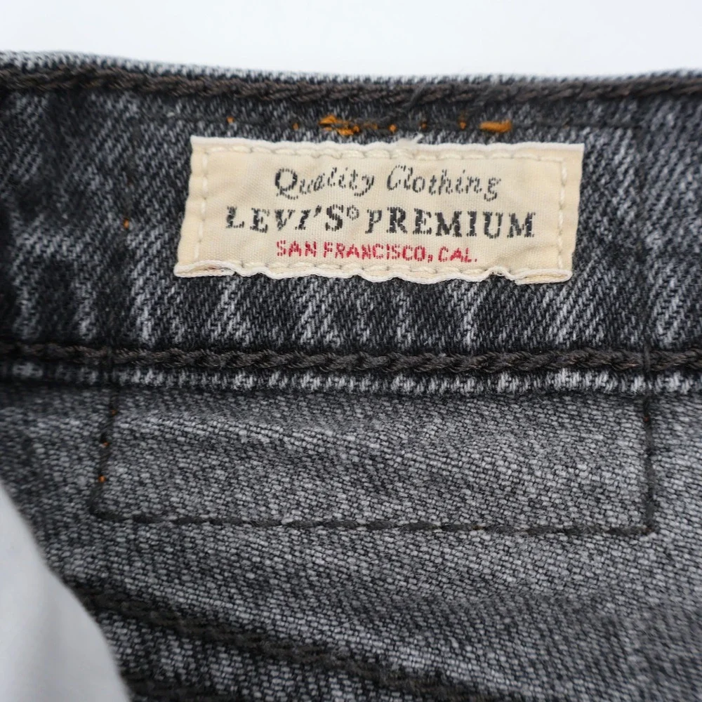 Levi's 501 Original Jeans Mens 28x32 Black Faded Straight Leg Button Fly Premium